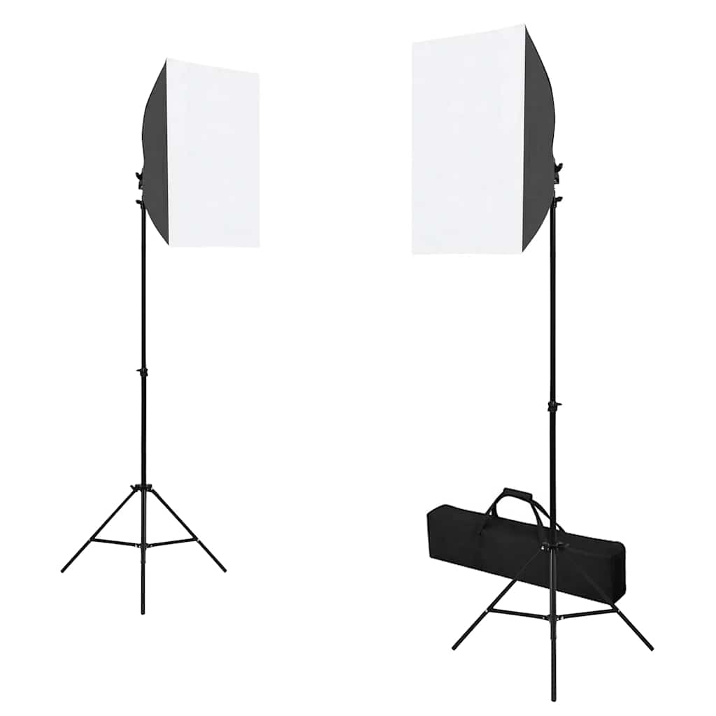 Fotostudio-Set mit Softboxen, Hintergrundsystem und Reflektor