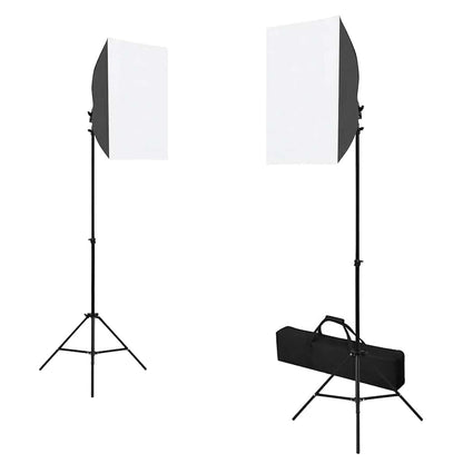 Fotostudio-Set mit Softboxen, Hintergrundsystem und Reflektor
