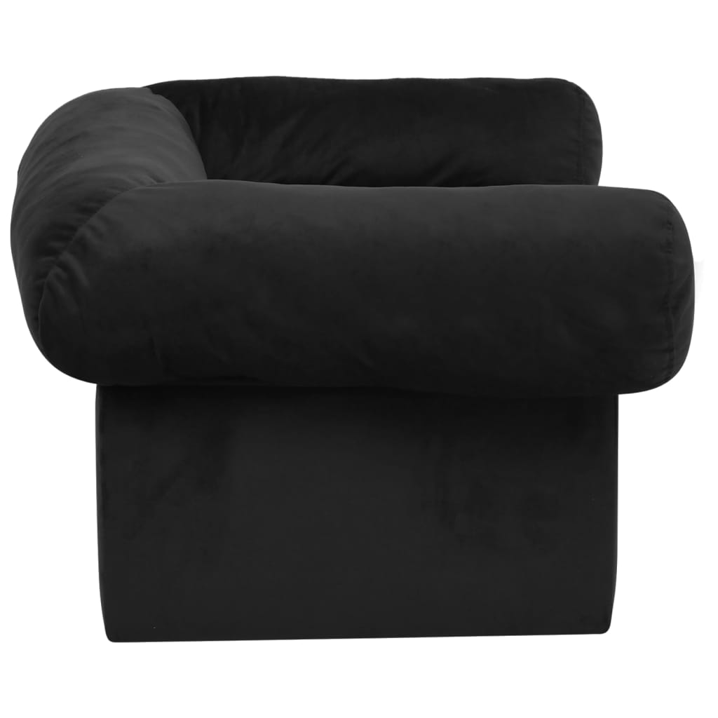 Hundesofa mit Schublade Schwarz 75x50x38 cm Plüsch