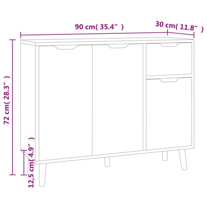 Sideboard Betongrau 90x30x72 cm Holzwerkstoff
