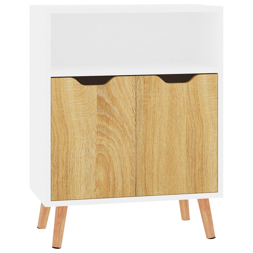 Sideboard Weiß und Sonoma-Eiche 60x30x72 cm Holzwerkstoff