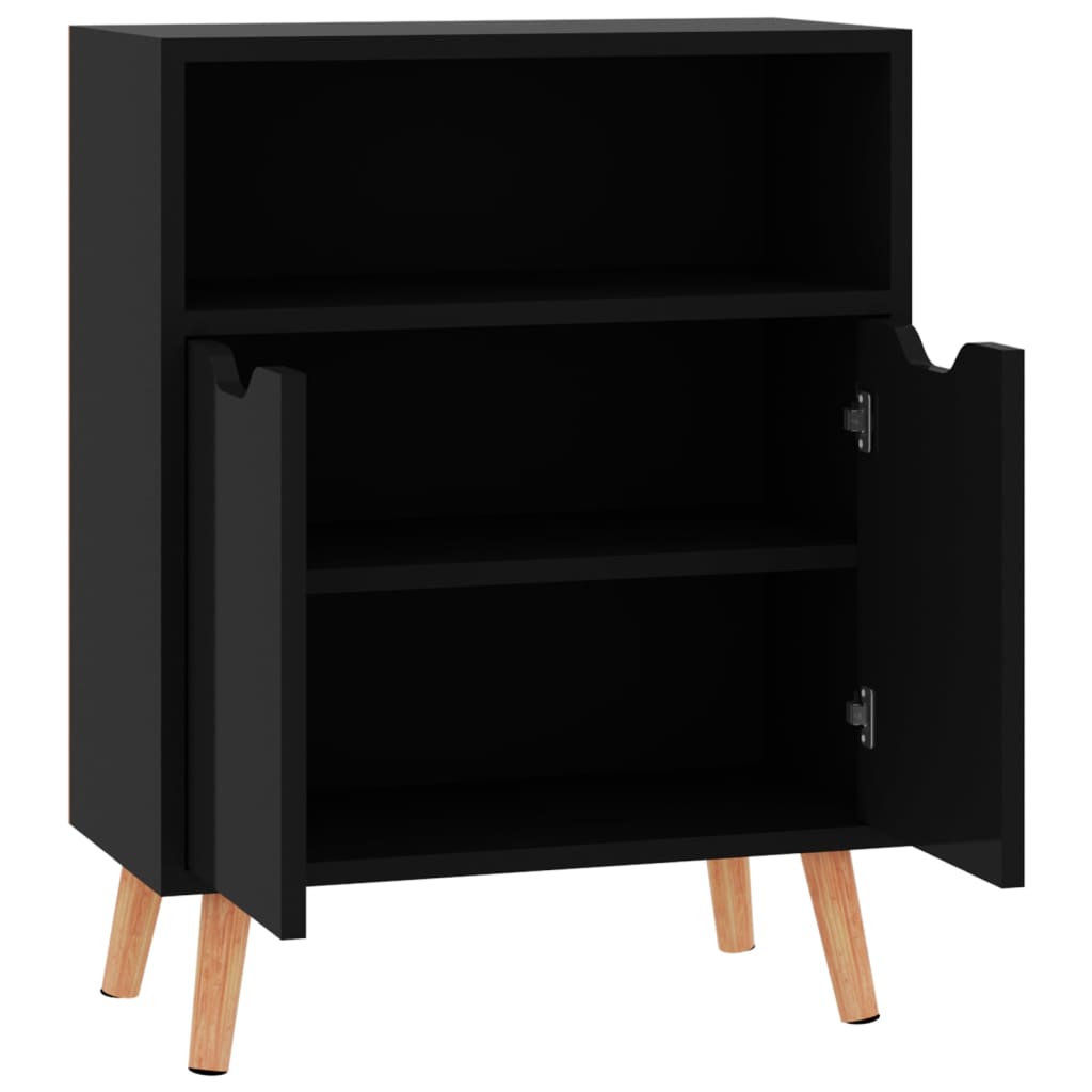 Sideboard Hochglanz-Schwarz 60x30x72 cm Holzwerkstoff