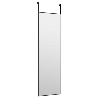 Türspiegel Schwarz 30x100 cm Glas und Aluminium