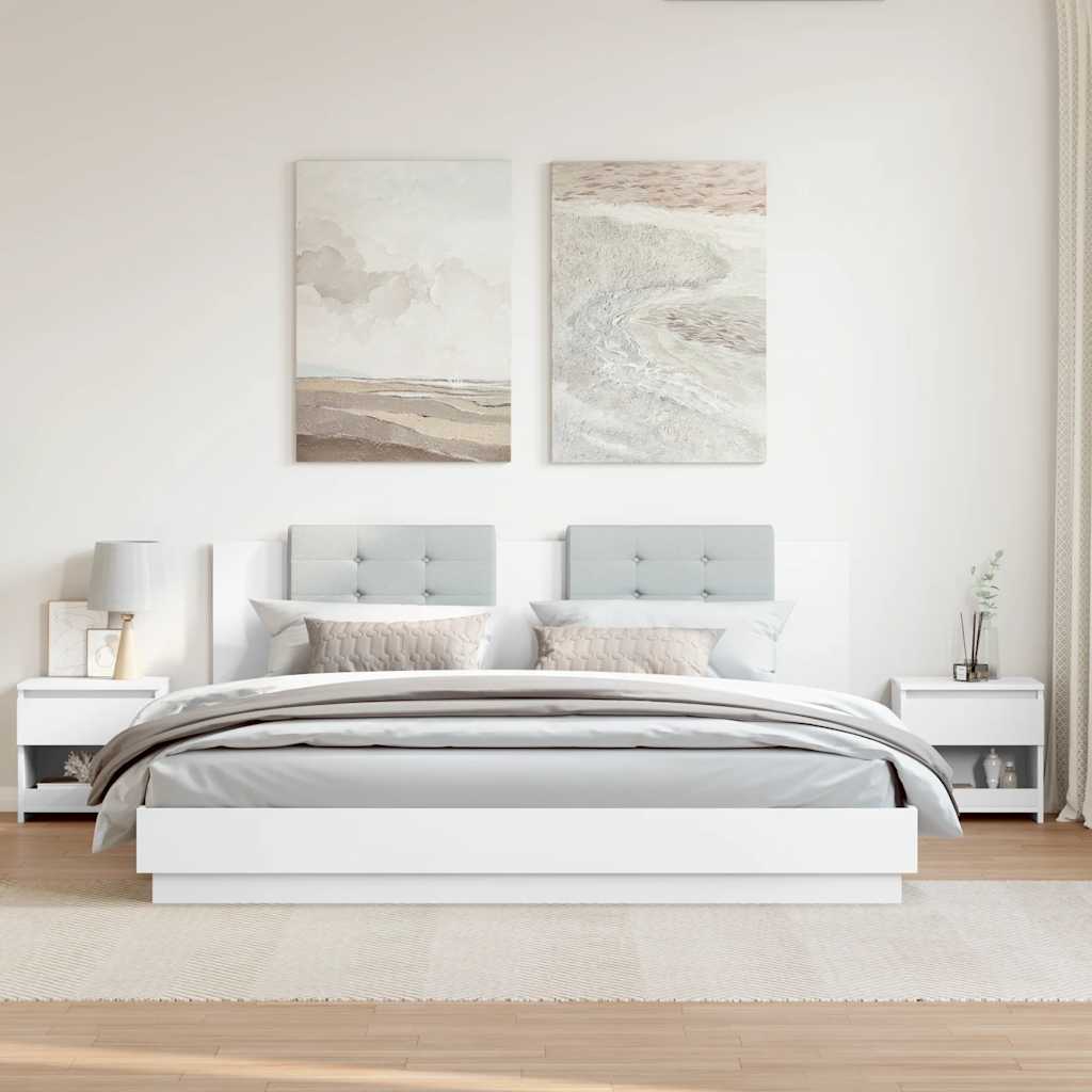 Nachttische 2 Stk. Weiß 40x30x39 cm Holzwerkstoff