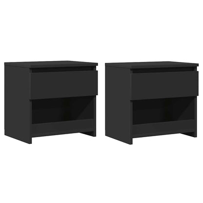 Nachttische 2 Stk. Schwarz 40x30x39 cm Holzwerkstoff