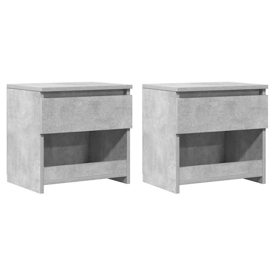 Nachttische 2 Stk. Betongrau 40x30x39 cm Holzwerkstoff
