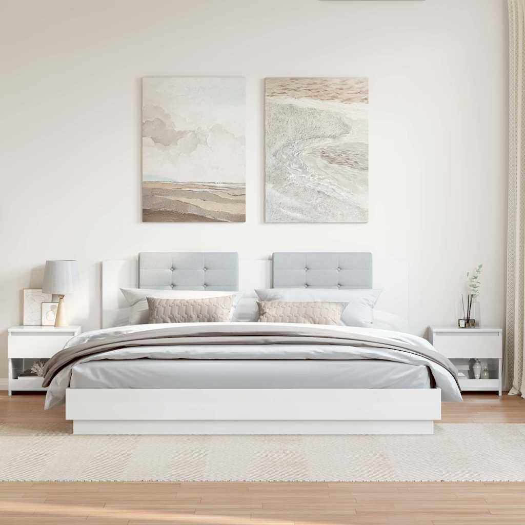 Nachttische 2 Stk. Hochglanz-Weiß 40x30x39 cm Holzwerkstoff