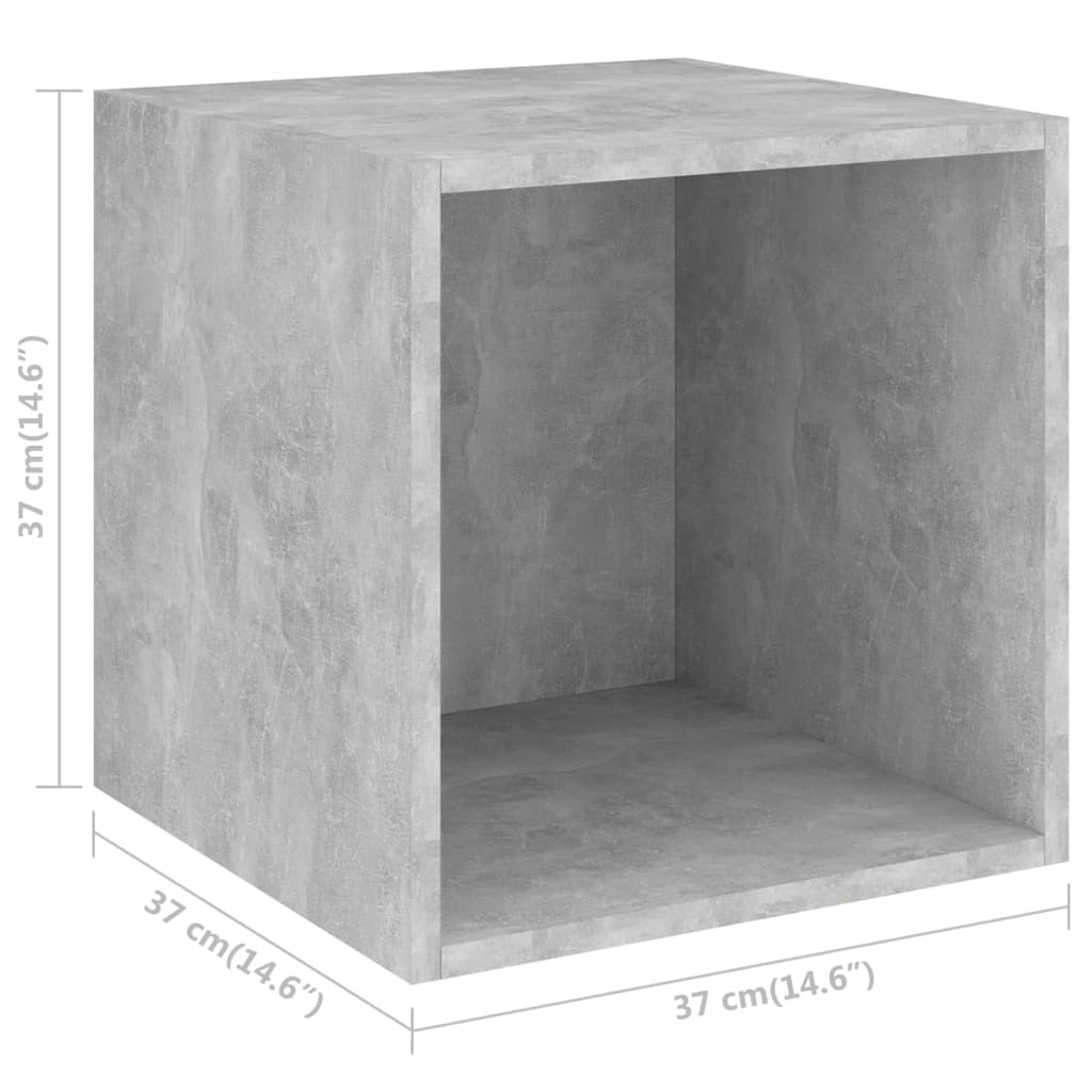 Wandschrank Betongrau 37x37x37 cm Holzwerkstoff
