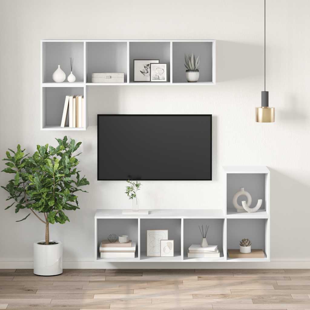 TV-Wandschrank Weiß 37x37x142,5 cm Holzwerkstoff