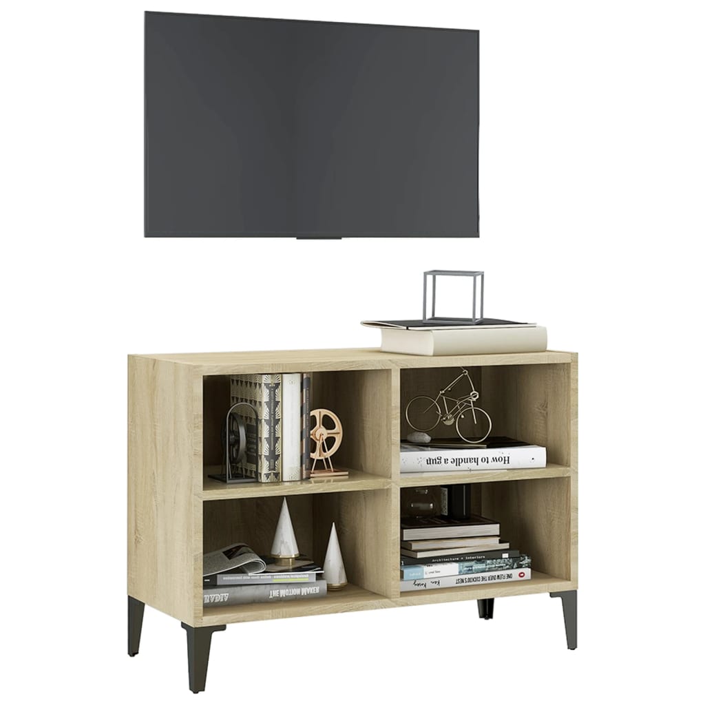 TV-Schrank mit Metallbeinen Sonoma-Eiche 69,5x30x50cm