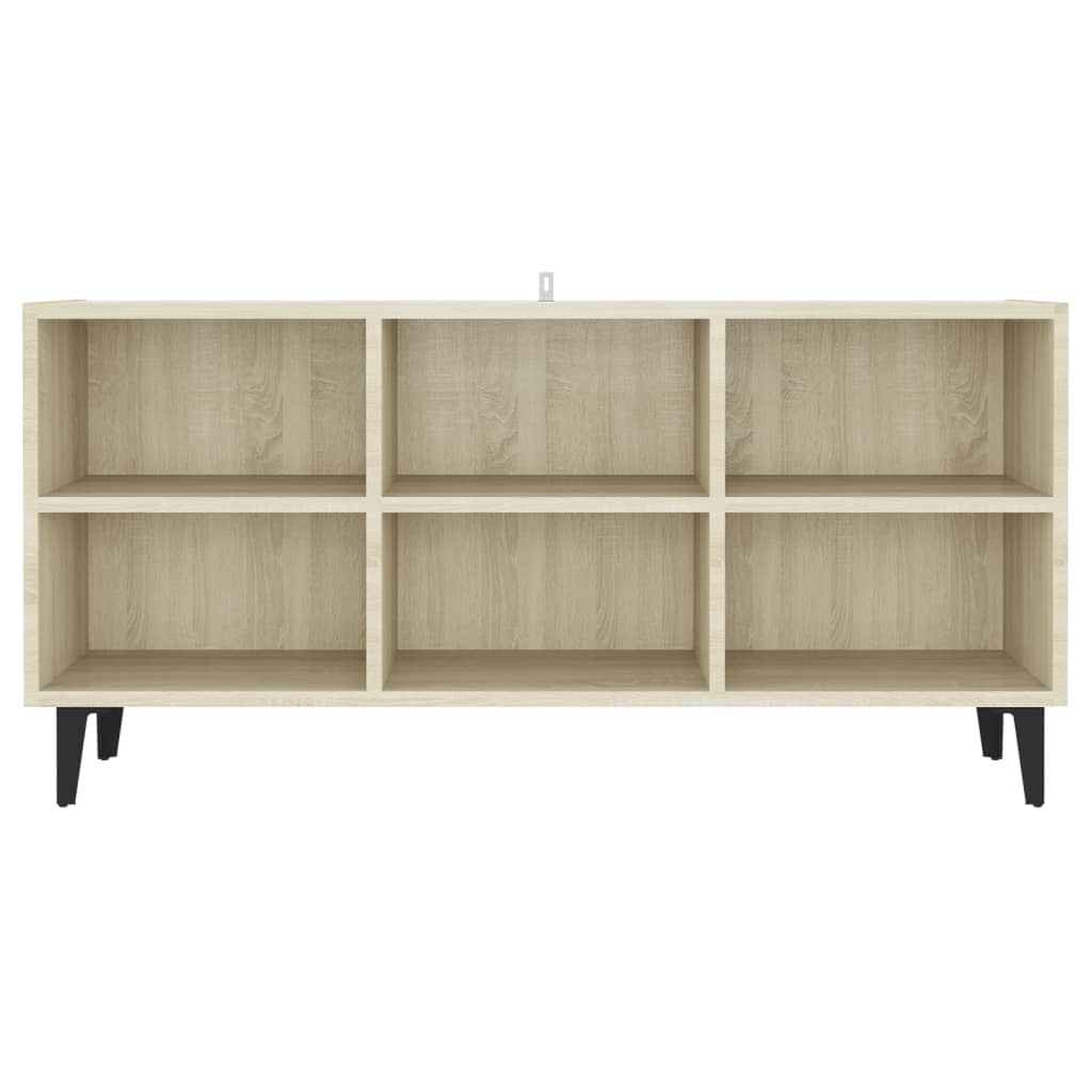 TV-Schrank mit Metallbeinen Sonoma-Eiche 103,5x30x50 cm