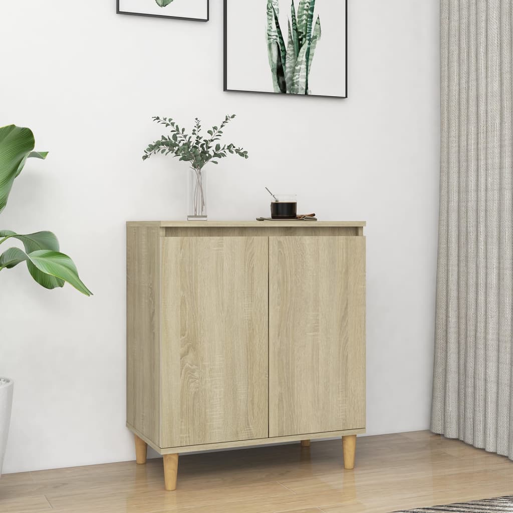 Sideboard mit Massivholz-Beinen Sonoma-Eiche 60x35x70 cm