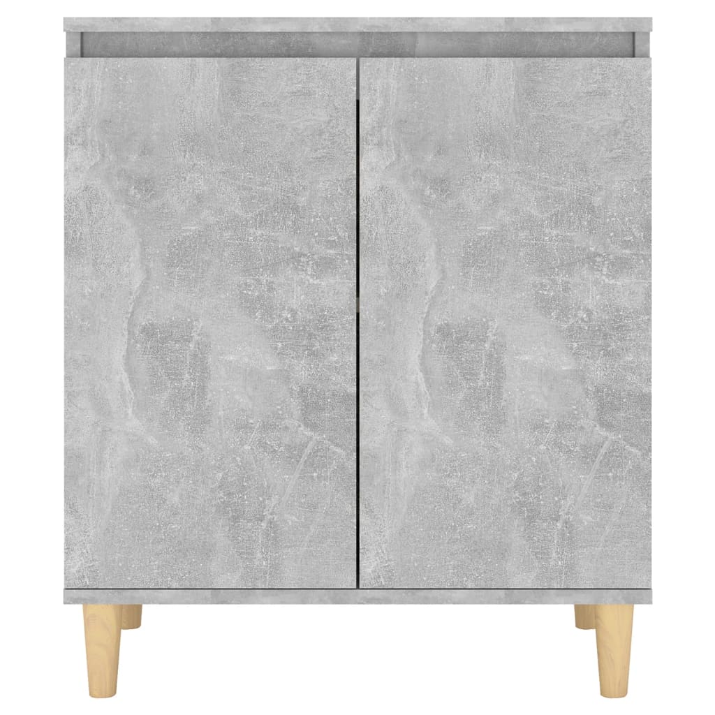 Sideboard mit Massivholz-Beinen Betongrau 60x35x70 cm