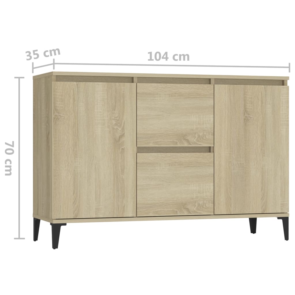 Sideboard Sonoma-Eiche 102x35x70 cm Holzwerkstoff