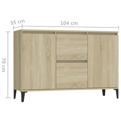 Sideboard Sonoma-Eiche 102x35x70 cm Holzwerkstoff