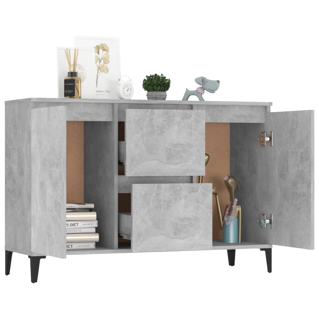 Sideboard Betongrau 102x35x70 cm Holzwerkstoff