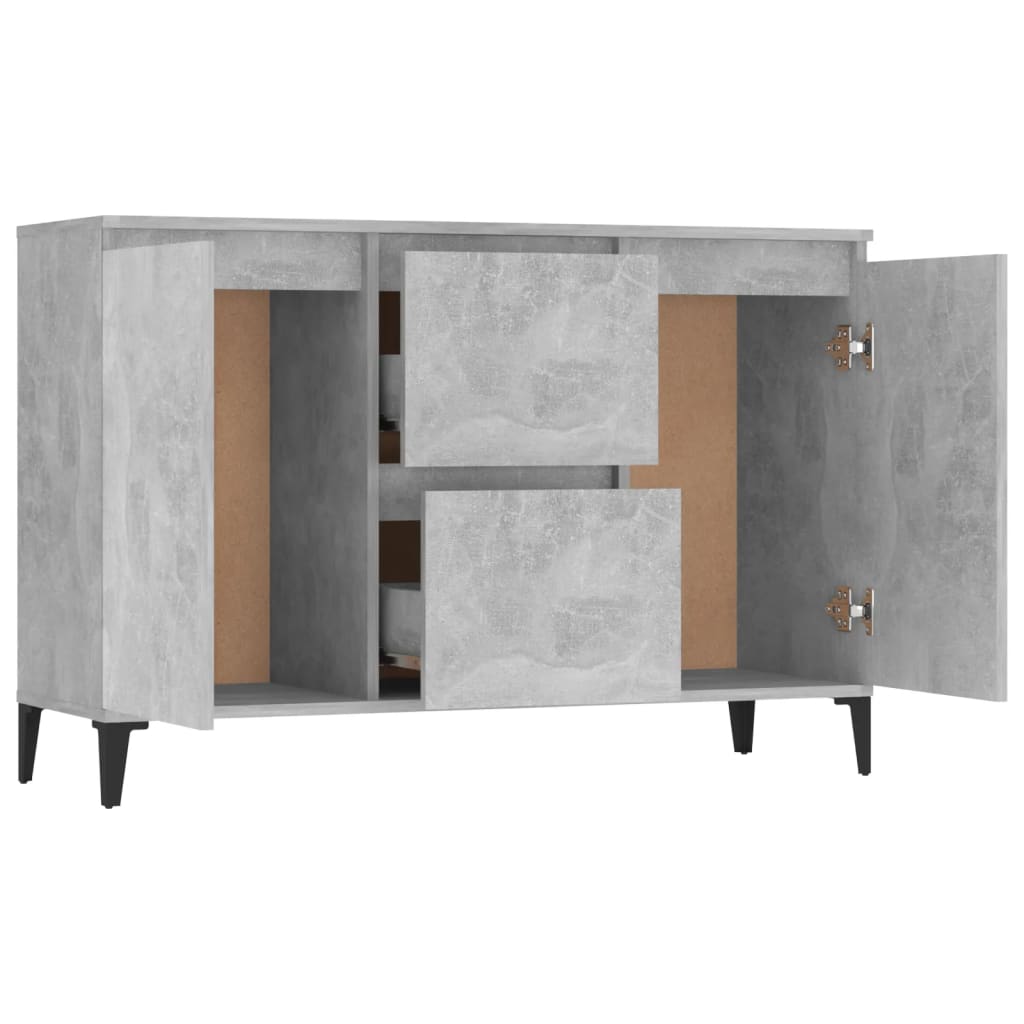Sideboard Betongrau 102x35x70 cm Holzwerkstoff