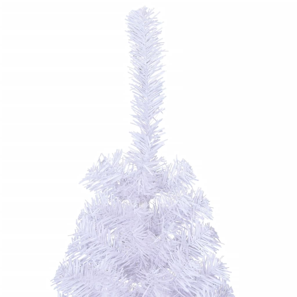 Künstlicher Halb-Weihnachtsbaum mit Ständer Weiß 120 cm PVC