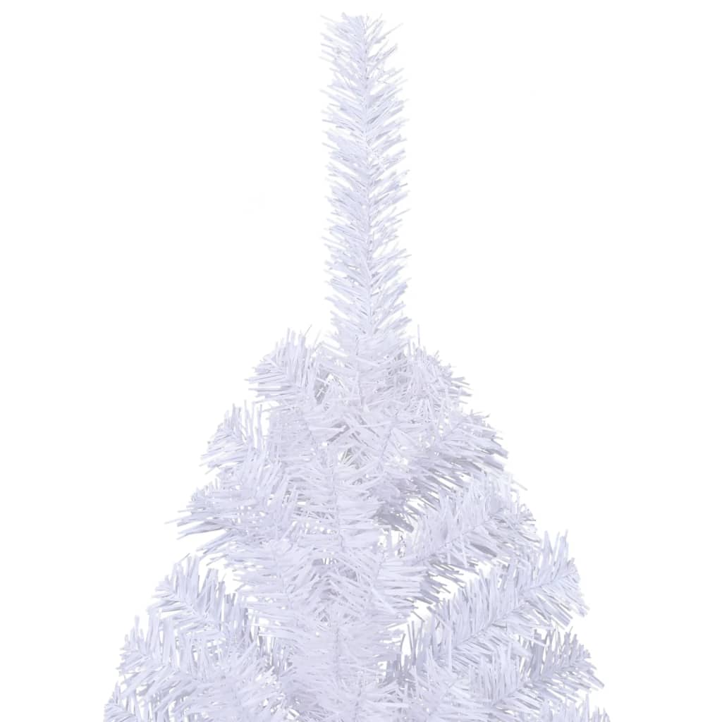 Künstlicher Halb-Weihnachtsbaum mit Ständer Weiß 180 cm PVC