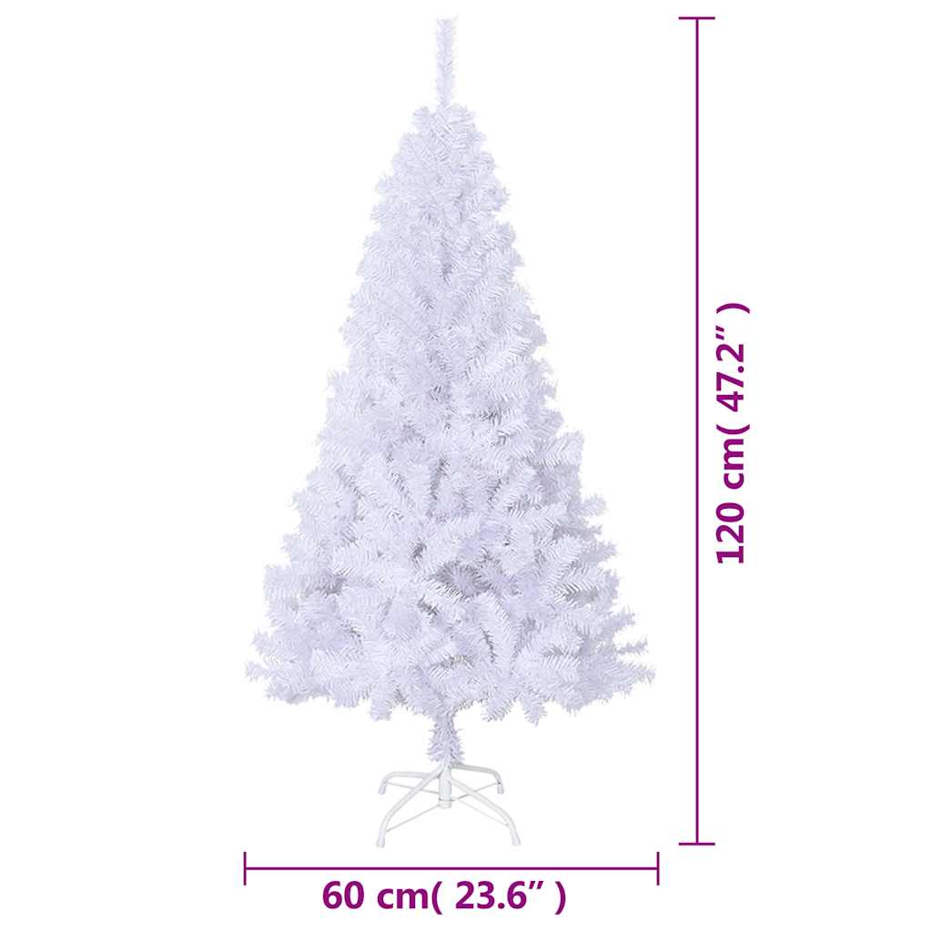 Künstlicher Weihnachtsbaum mit Dicken Zweigen Weiß 120 cm PVC