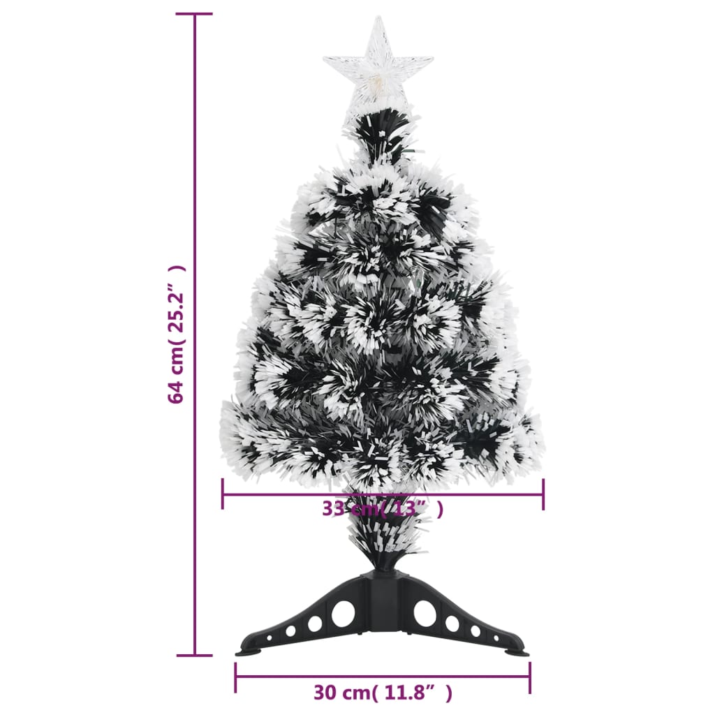 Weihnachtsbaum mit Beleuchtung Grün und Weiß 64cm Glasfaser