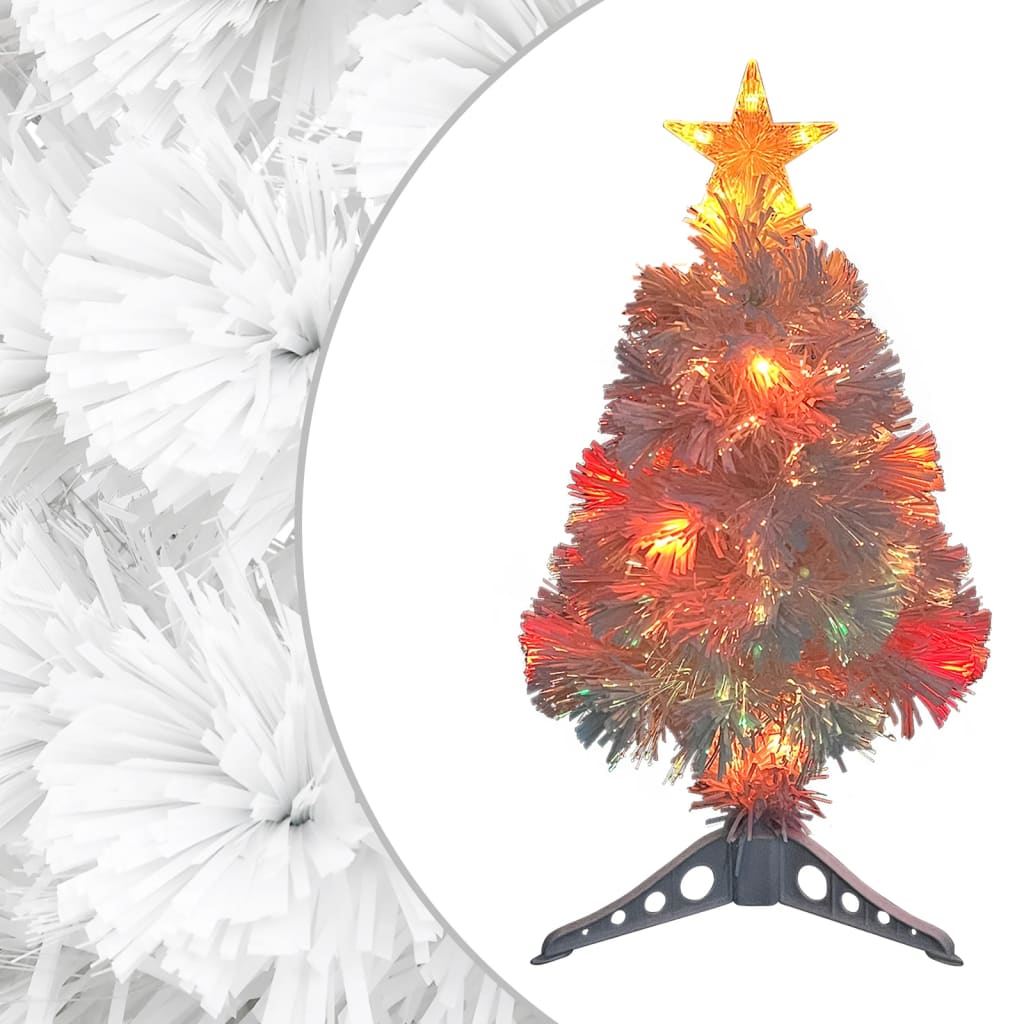 Künstlicher Weihnachtsbaum mit Beleuchtung Weiß 64 cm Glasfaser