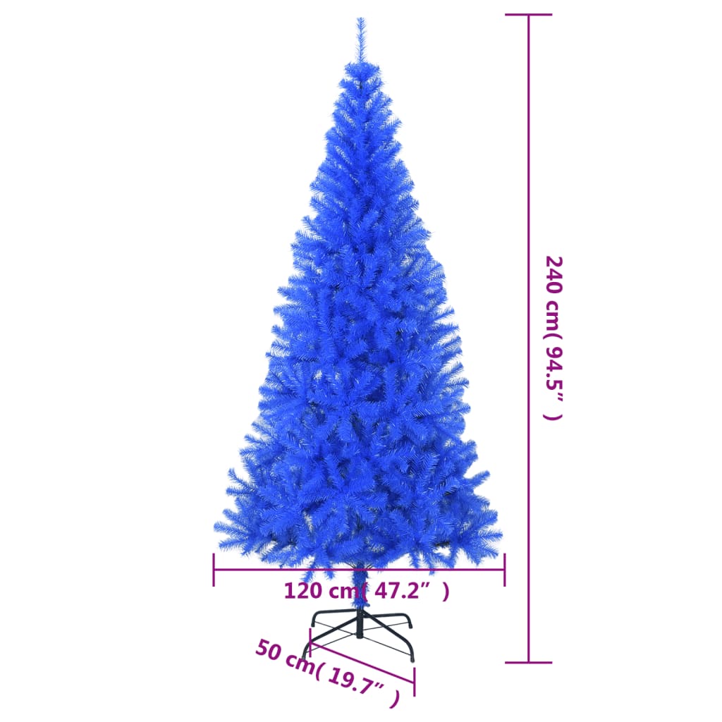 Künstlicher Weihnachtsbaum mit Ständer Blau 240 cm PVC