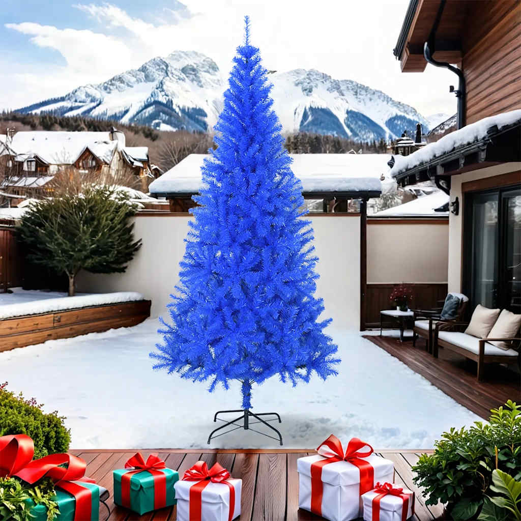 Künstlicher Weihnachtsbaum mit Ständer Blau 240 cm PVC