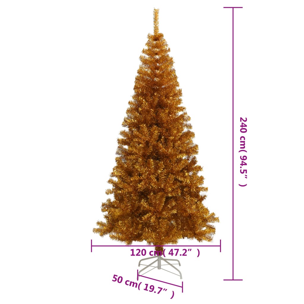 Künstlicher Weihnachtsbaum mit Ständer Gold 240 cm PET