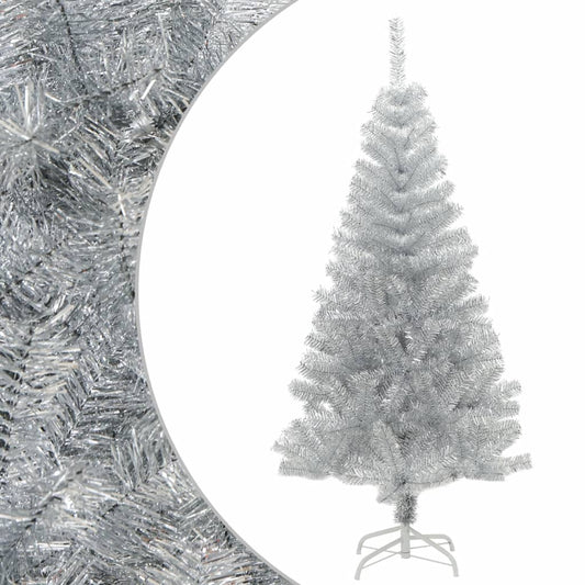 Künstlicher Weihnachtsbaum mit Ständer Silber 120 cm PET