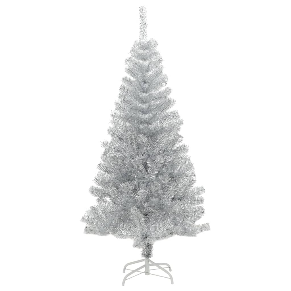 Künstlicher Weihnachtsbaum mit Ständer Silber 120 cm PET
