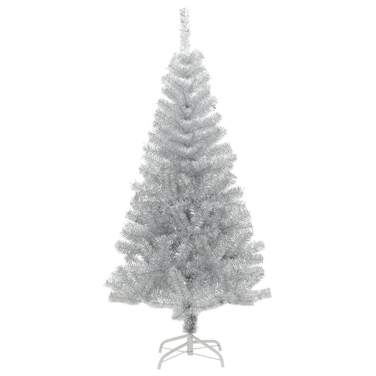 Künstlicher Weihnachtsbaum mit Ständer Silber 120 cm PET