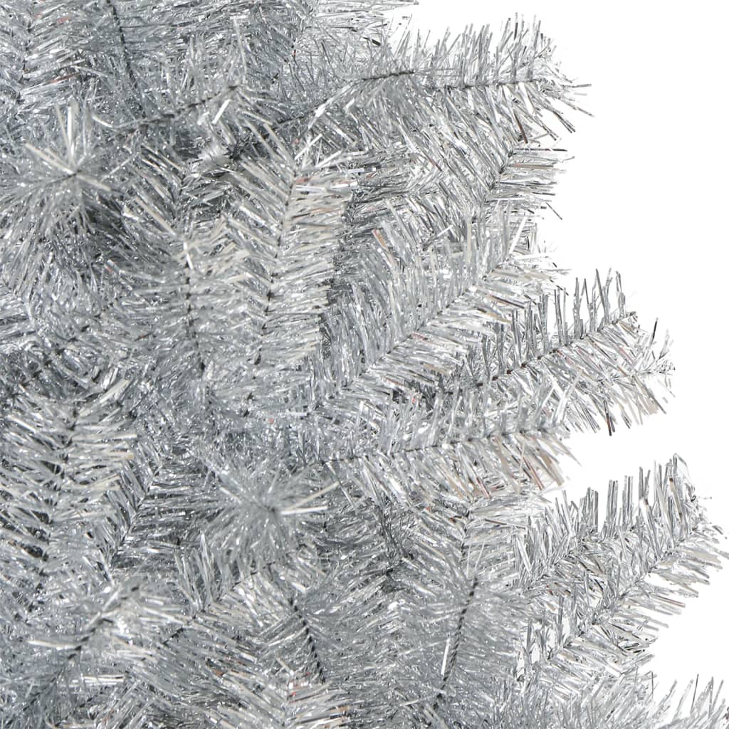Künstlicher Weihnachtsbaum mit Ständer Silber 120 cm PET