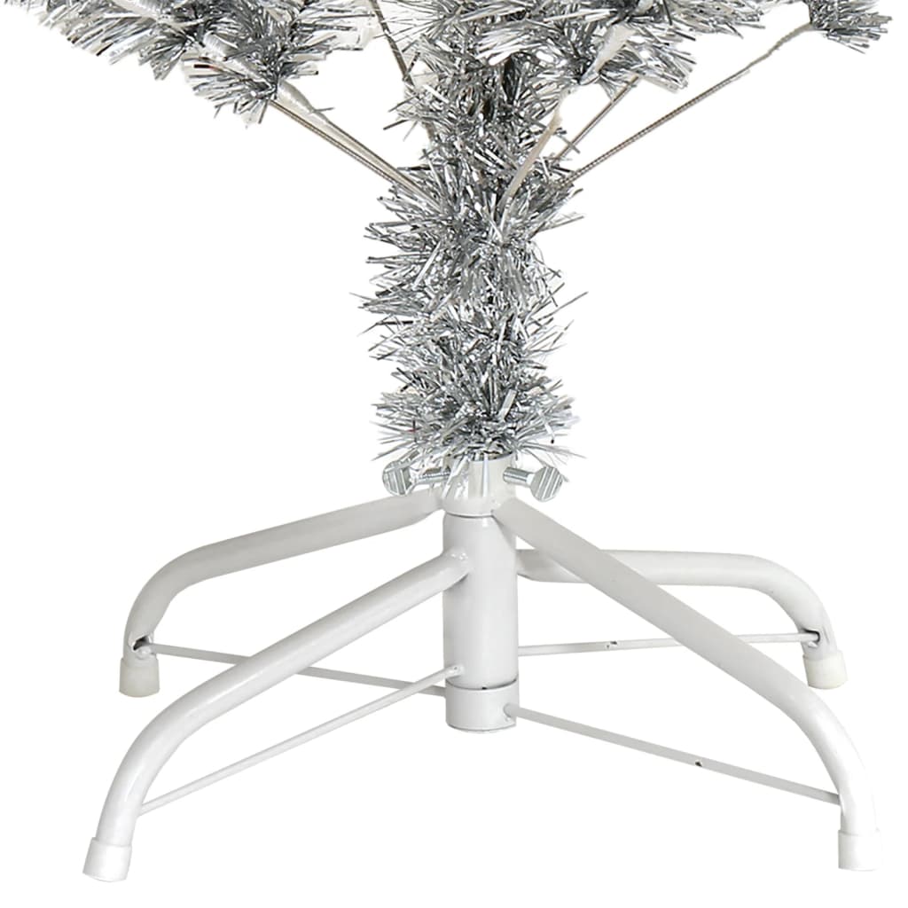 Künstlicher Weihnachtsbaum mit Ständer Silber 120 cm PET