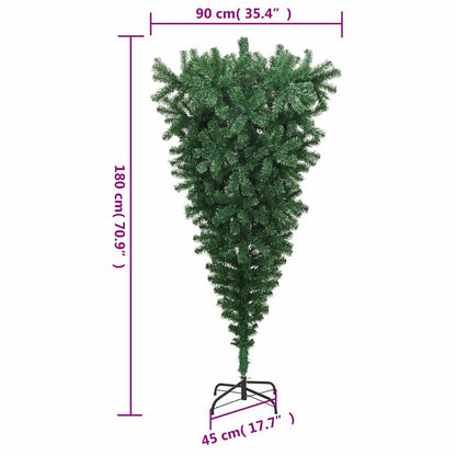 Künstlicher Weihnachtsbaum mit Ständer Umgekehrt Grün 180 cm