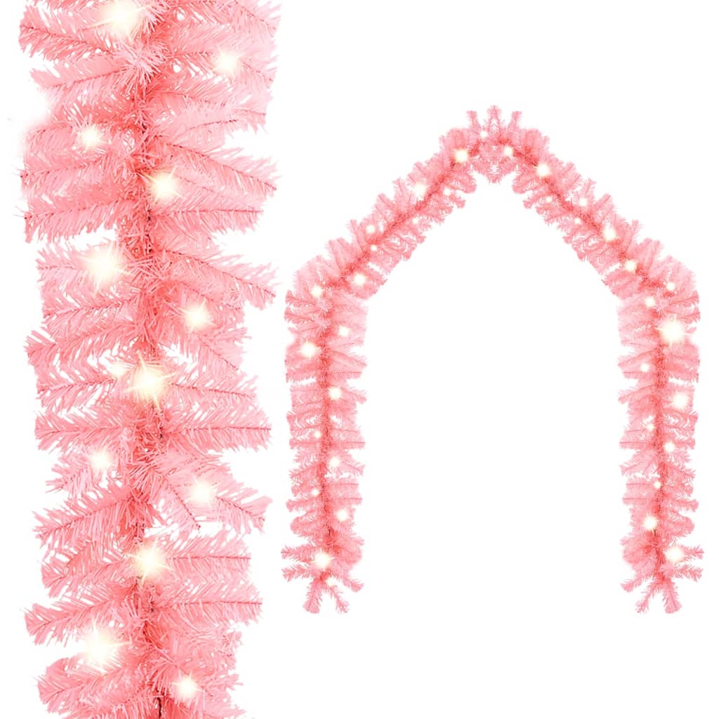 Weihnachtsgirlande mit LED 10 m Rosa