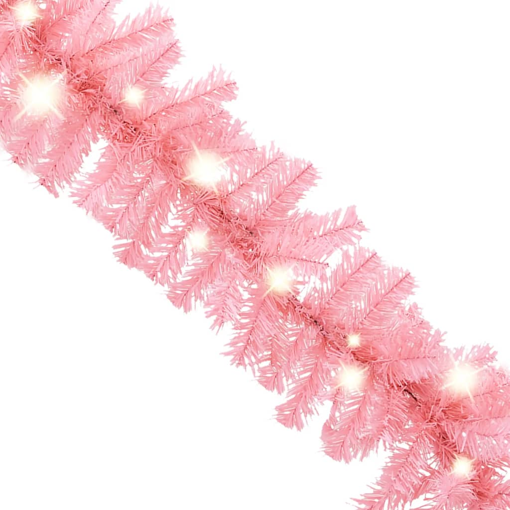 Weihnachtsgirlande mit LED 10 m Rosa