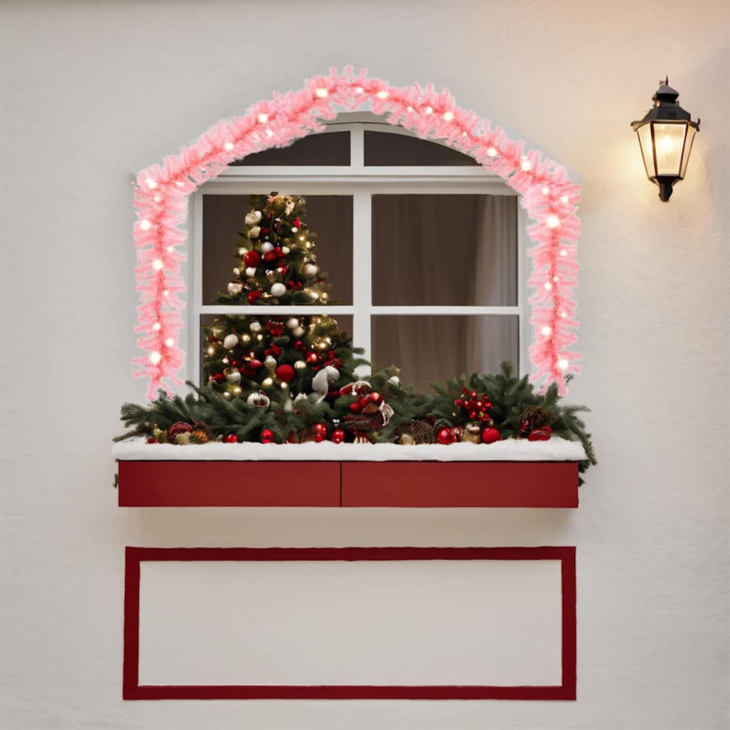 Weihnachtsgirlande mit LED 10 m Rosa