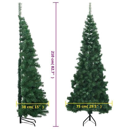Künstlicher Eck-Weihnachtsbaum Grün 210 cm PVC