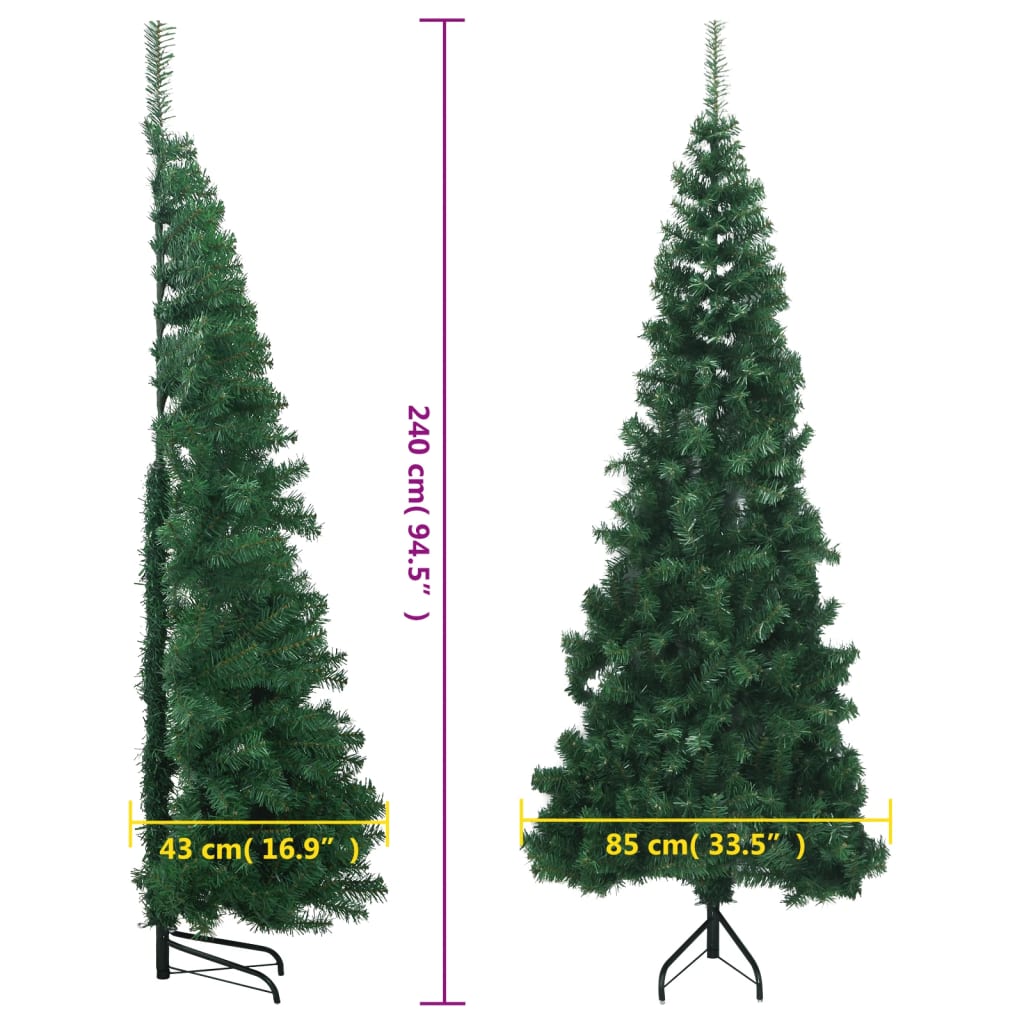 Künstlicher Eck-Weihnachtsbaum Grün 240 cm PVC