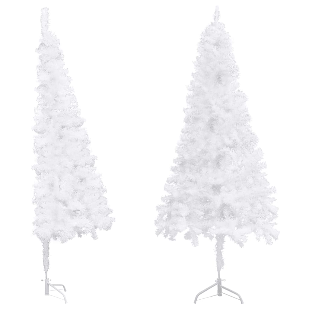 Künstlicher Eck-Weihnachtsbaum Weiß 180 cm PVC