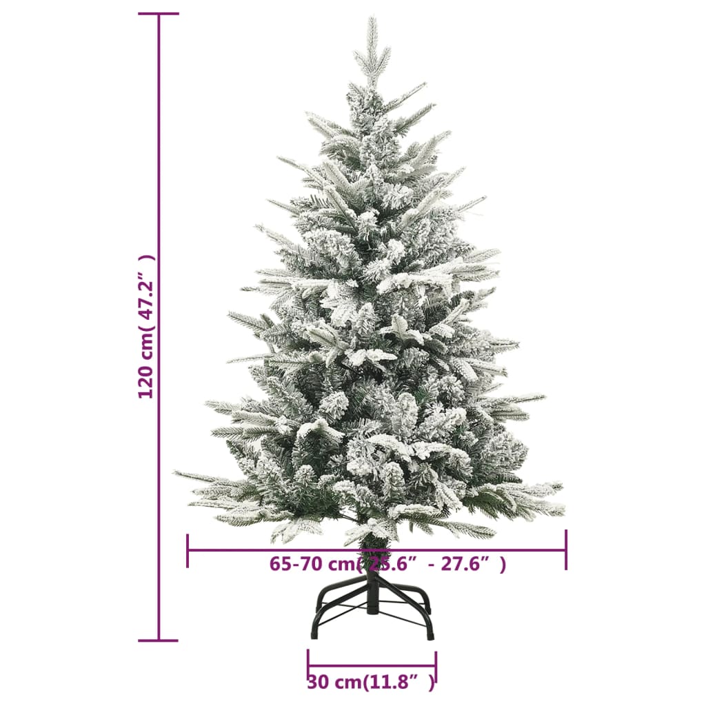 Künstlicher Weihnachtsbaum Beschneit Grün 120 cm PVC PE