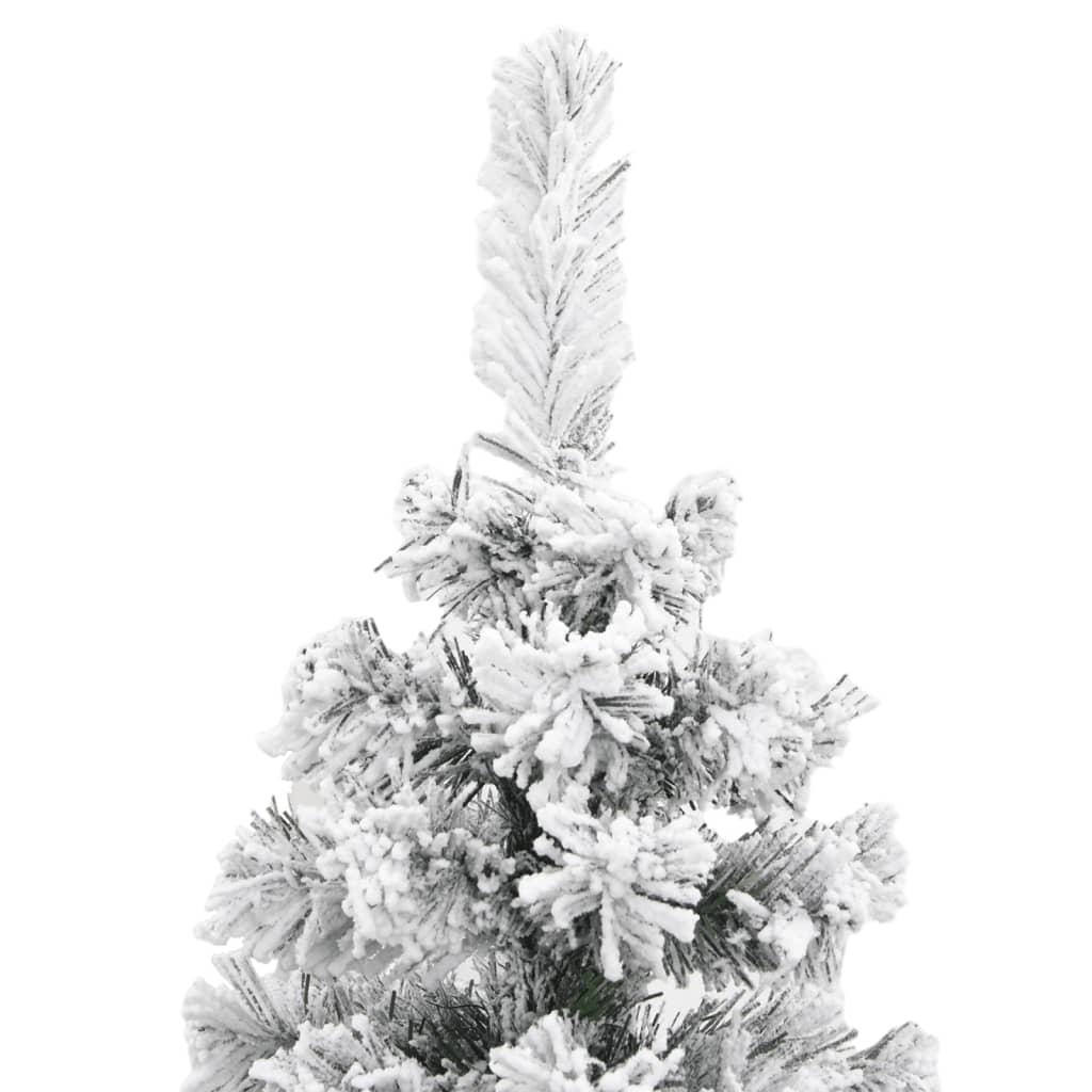 Künstlicher Weihnachtsbaum Schlank mit Schnee Grün 120 cm PVC