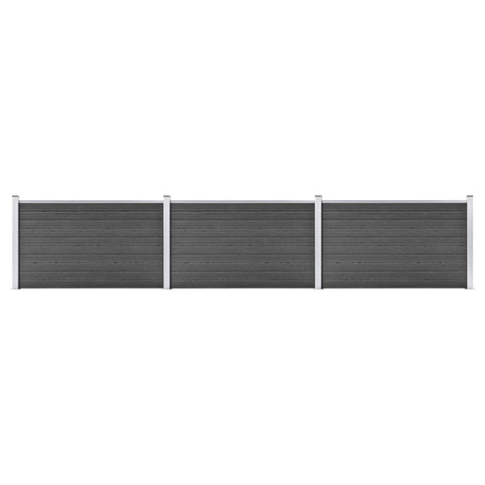 Zaunelement Set WPC 526x105 cm Schwarz