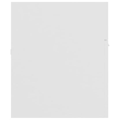 Waschbeckenunterschrank mit Einbaubecken Weiß Holzwerkstoff