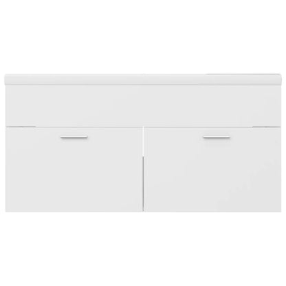 Waschbeckenunterschrank mit Einbaubecken Weiß Holzwerkstoff