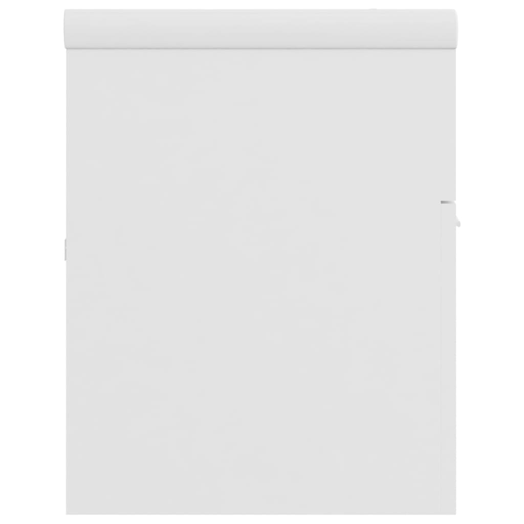 Waschbeckenunterschrank mit Einbaubecken Weiß Holzwerkstoff