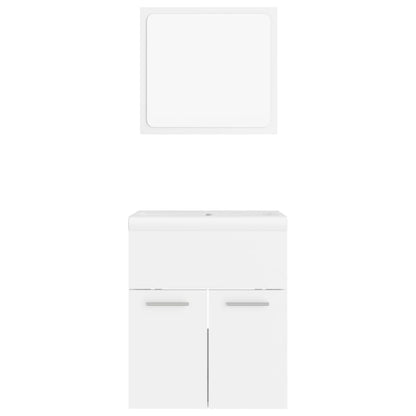 Badmöbel-Set Weiß Holzwerkstoff