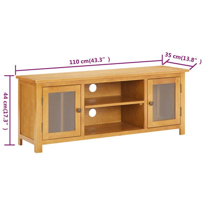 TV-Schrank 110x35x44 cm Massivholz Eiche