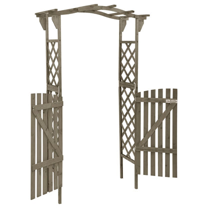 Pergola mit Tor 116x40x204 cm Grau Massivholz Tanne